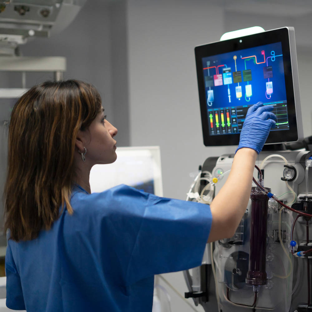 doctor using medical equipment