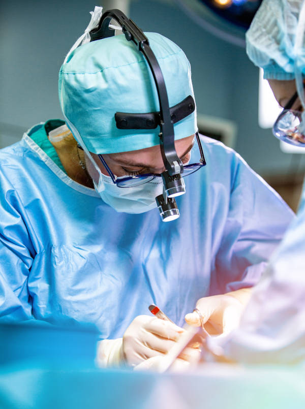 Surgeon performing surgery